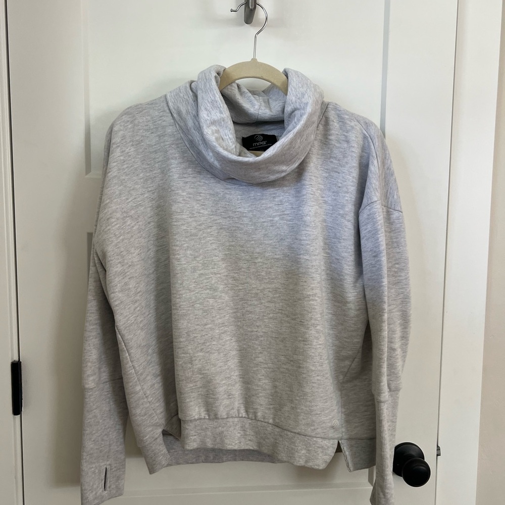 MPG Gray Cowl Neck Sweatshirt